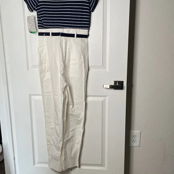 NWT John Roberts Sailor Striped Short Sleeve Hooded Belted Jumpsuit Vintage - Picture 7 of 7